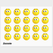 Sticker Rond Emoji jaune indifférent 3D (Feuille)