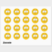 Sticker Rond Emoji jaune inquiet (Feuille)