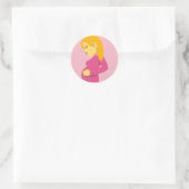 Sticker Rond Emoji mère enceinte (Sac)