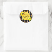 Sticker Rond Emoji Party Invitation personnalisée (Sac)