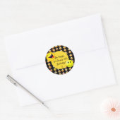 Sticker Rond Emoji Party Invitation personnalisée (Enveloppe)