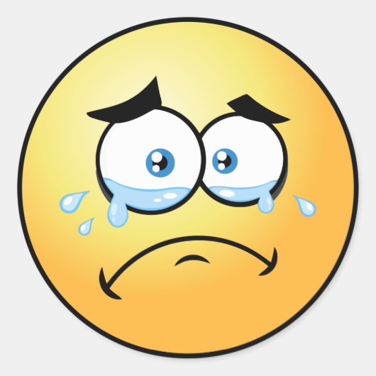 Sticker Rond Emoji Petit Pleurer (Devant)