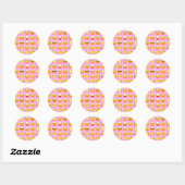 Sticker Rond émoji rose pastel (Feuille)
