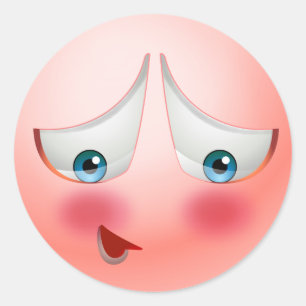 Sticker Rond Émoji rougissant