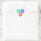 Sticker Rond Emoji sentiments avec des citations heureuses, tri (Sac)