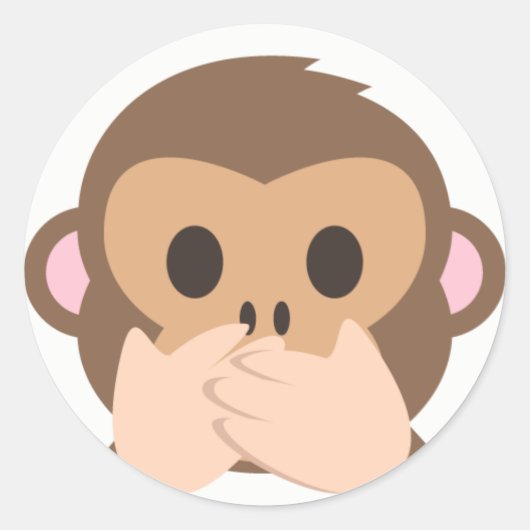 Sticker Rond Emoji singe non malin (Devant)