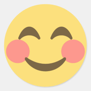 Sticker Rond Emoji souriant mignon