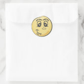 Sticker Rond Emoji souriant rétro (Sac)