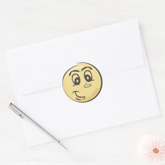Sticker Rond Emoji souriant rétro (Enveloppe)