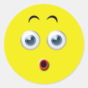 Sticker Rond Emoji surpris