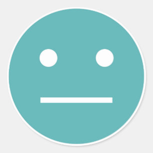 Sticker Rond Emoji vide turquoise de visage