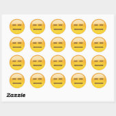 Sticker Rond Emoji Visage Sans Expression (Feuille)