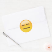 Sticker Rond Emoji Visage Sans Expression (Enveloppe)