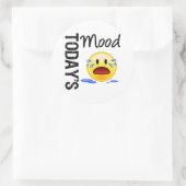 Sticker Rond Emoticon de l'humeur qui pleure (Sac)