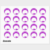 Sticker Rond Emoticon de Pleure Violette (Feuille)