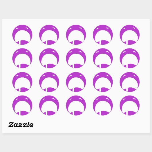 Sticker Rond Emoticon de Pleure Violette (Feuille)
