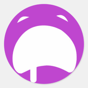 Sticker Rond Emoticon de Pleure Violette