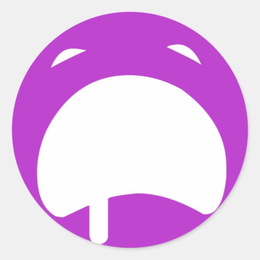 Sticker Rond Emoticon de Pleure Violette (Devant)