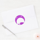 Sticker Rond Emoticon de Pleure Violette (Enveloppe)