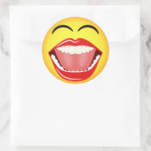 Sticker rond Emoticon Jaune (Sac)