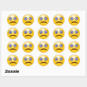 Sticker Rond Emoticon triste visage (Feuille)