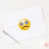 Sticker Rond Emoticon triste visage (Enveloppe)