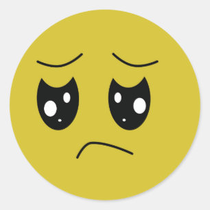 Sticker Rond émoticône malheureux