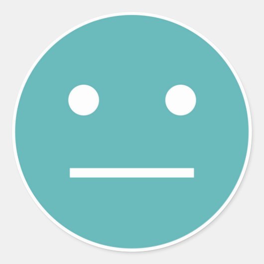 Sticker Rond émoticône turquoise (Devant)