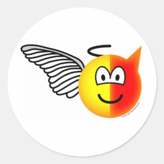 Sticker Rond Émotion d'ange ou de diable