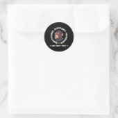 Sticker Rond Emotional Support Husband Do Not Pet Monkey Funny (Sac)