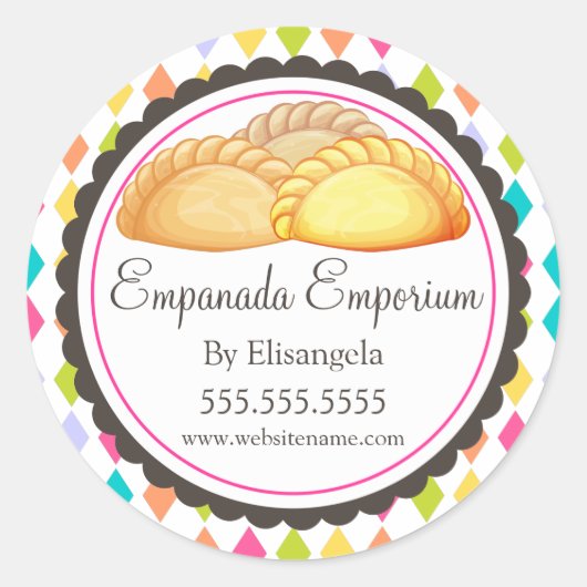 Sticker Rond Empanada Turnover Boulangerie Festive Emballages (Devant)