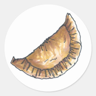 Sticker Rond Empanadas cuits Pâte au fromage Latin Espagnol