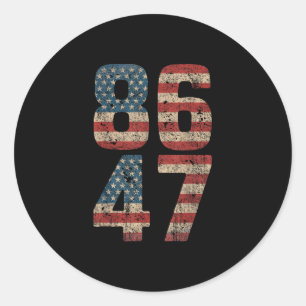 Sticker Rond Empêcher Trump 86 47 Impeach 47 Incendie Trump 864