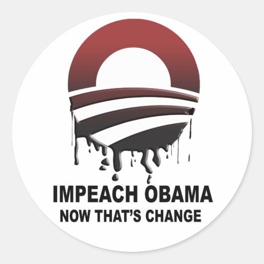 Sticker Rond Empêchez Obama - maintenant c'est le changement (Devant)