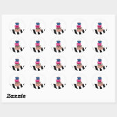 Sticker Rond Empiler des tasses à café (Feuille)