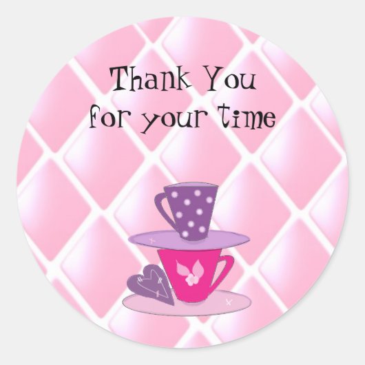 Sticker Rond Empiler les Teacups (Devant)