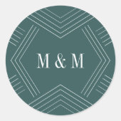 Sticker Rond Empire | Monogramme Mariage Jasper (Devant)