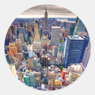 Sticker Rond Empire State Building et Midtown Manhattan