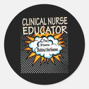 Sticker Rond Emploi héroïque de l'infirmière éducatrice cliniqu
