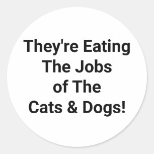 Sticker Rond Emplois alimentaires des chats et chiens Hankamer