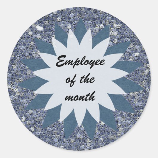 Sticker Rond Employé du mois de la reconnaissance Mosaïque bleu (Devant)