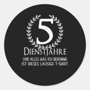 Sticker Rond Employés de la société 5 ans Anniversaire de la
