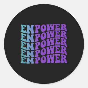 Sticker Rond Empower, Débardeur de sensibilisation à la santé m