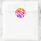 Sticker Rond Empreinte Abstraite colorée (Sac)