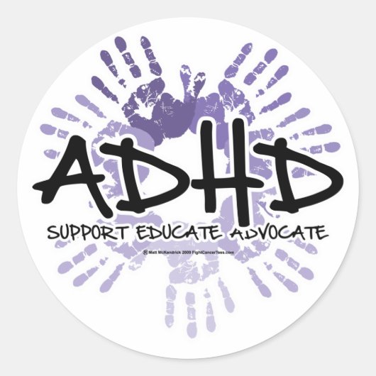 Sticker Rond Empreinte ADHD (Devant)