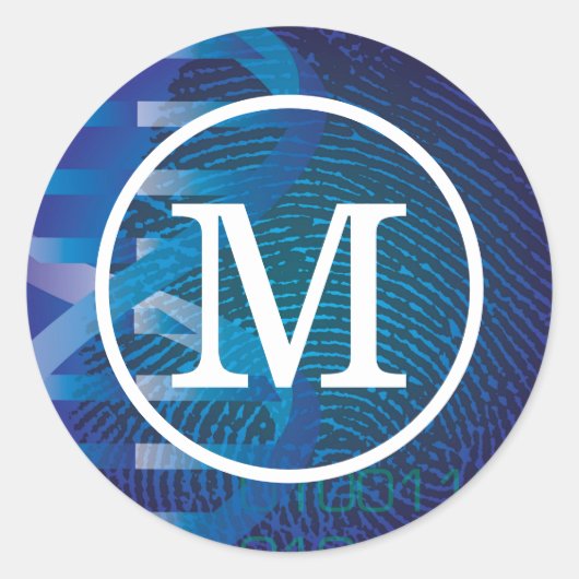 Sticker Rond Empreinte ADN Monogramme (Devant)