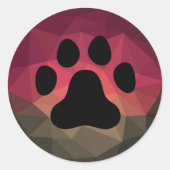 Sticker Rond Empreinte animale, patte chat/chien (Devant)
