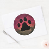 Sticker Rond Empreinte animale, patte chat/chien (Enveloppe)