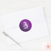 Sticker Rond Empreinte blanche sur violet (Enveloppe)