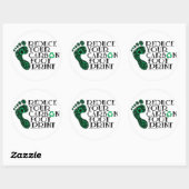 Sticker Rond Empreinte carbone (Feuille)